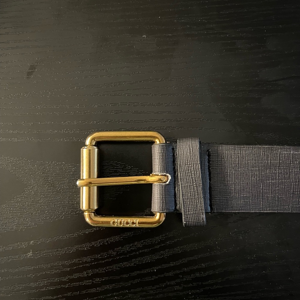 Gucci Black Belt Bag with Gold Buckle and Red Snake